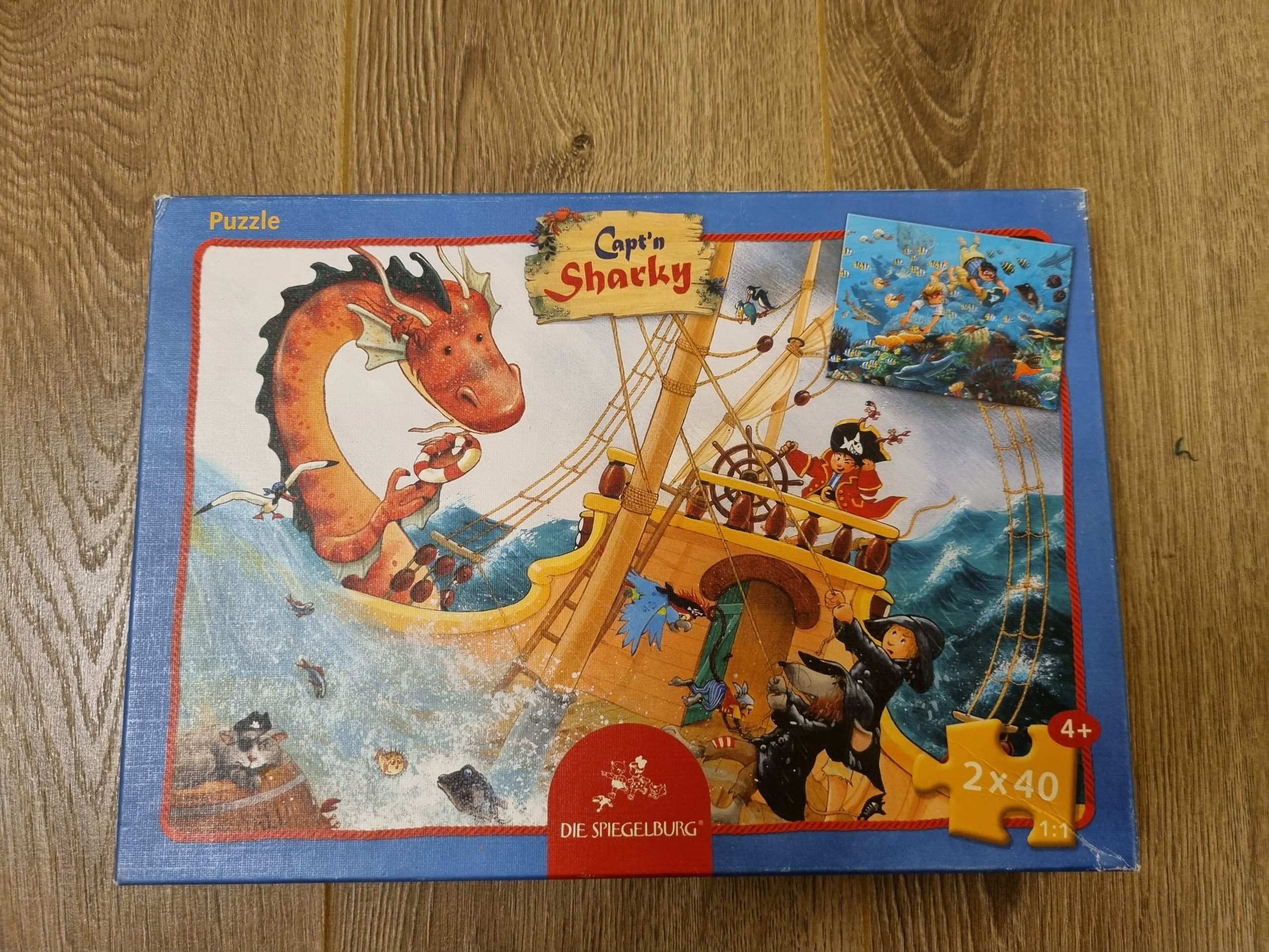 שני פאזלים 40 חלקים ספינה ודרקון